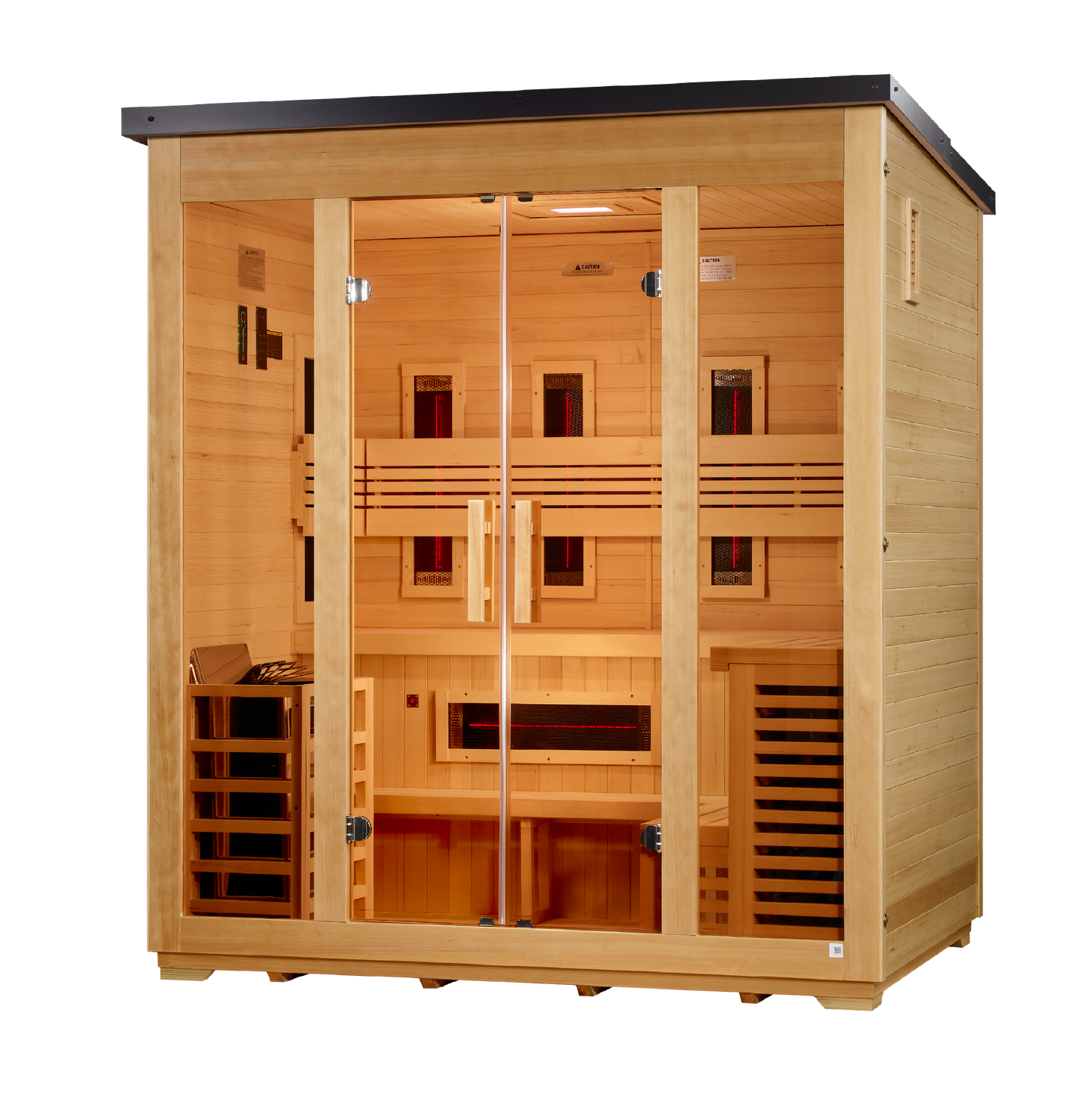 Golden Designs Gargellen Flat-Roof 5-Person Outdoor Near-Zero EMF Hybrid Sauna alternate product view 3