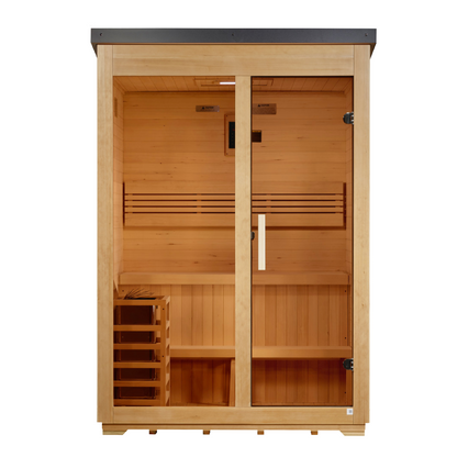 Golden Designs Arlberg Flat-Roof 3-Person Outdoor Traditional Sauna