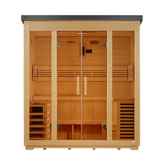 Golden Designs Vorarlberg Flat-Roof 5-Person Outdoor Traditional Sauna