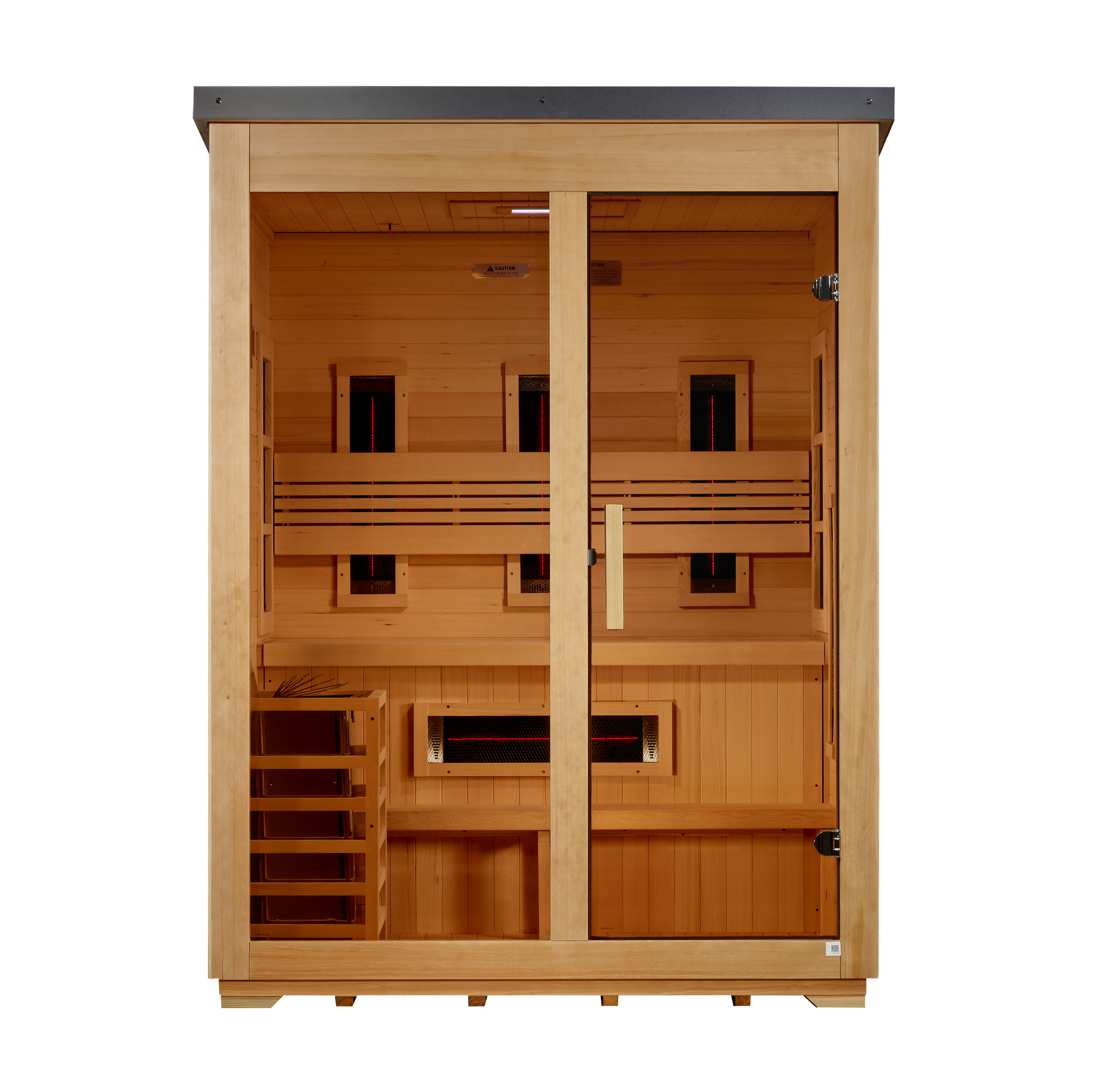 Golden Designs Carinthia Flat-Roof 3-Person Outdoor Near-Zero EMF Hybrid Sauna
