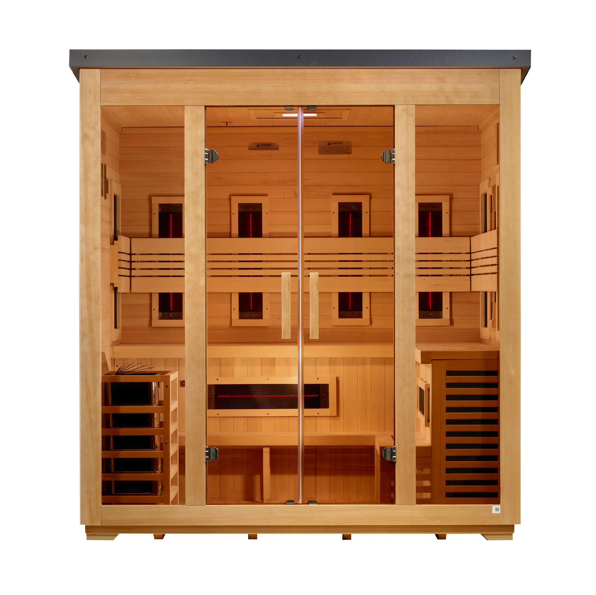 Golden Designs Gargellen Flat-Roof 5-Person Outdoor Near-Zero EMF Hybrid Sauna