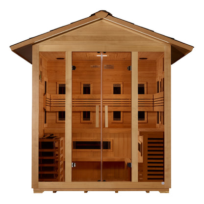 Golden Designs Gargellen 5-Person Outdoor Near-Zero EMF Hybrid Sauna