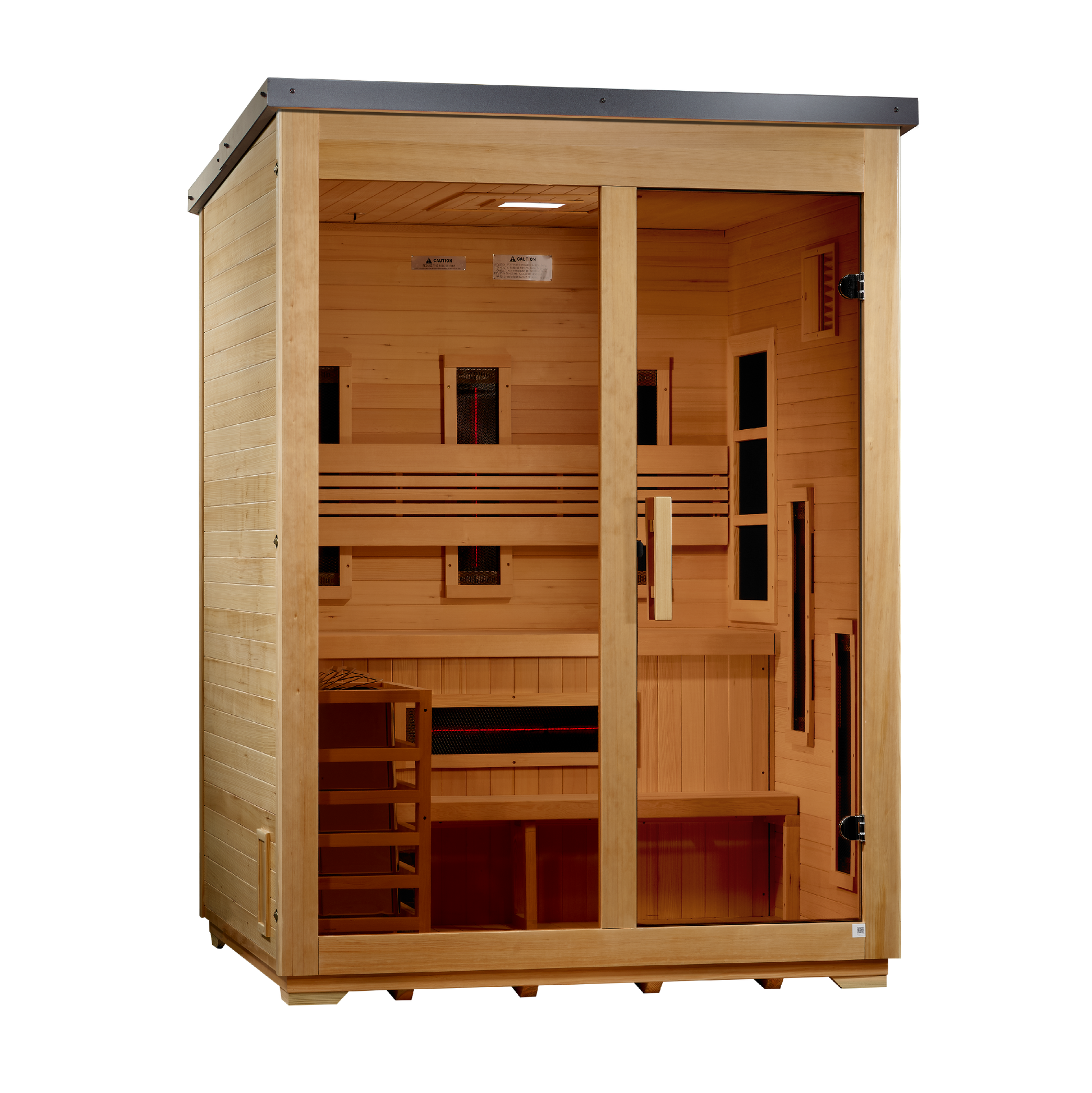 Golden Designs Carinthia Flat-Roof 3-Person Outdoor Near-Zero EMF Hybrid Sauna alternate product view 2