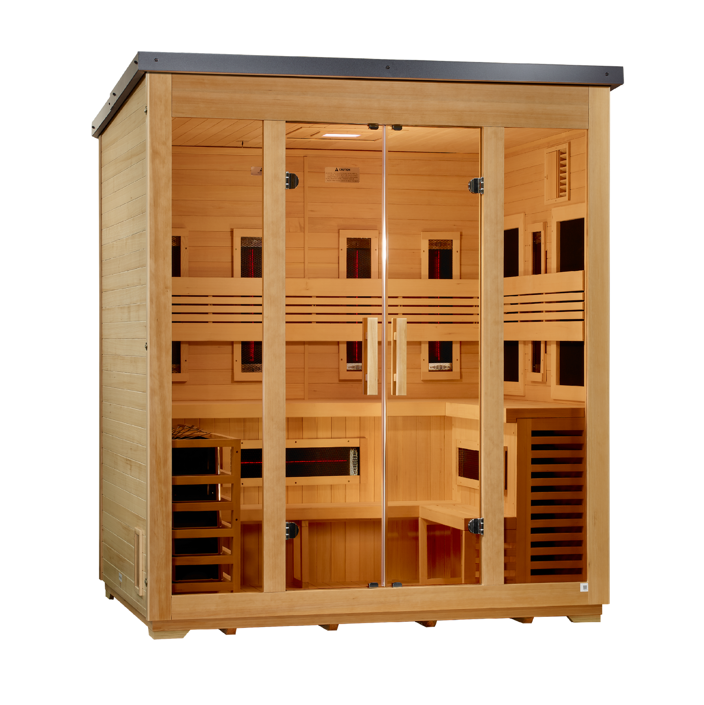 Golden Designs Gargellen Flat-Roof 5-Person Outdoor Near-Zero EMF Hybrid Sauna alternate product view 2