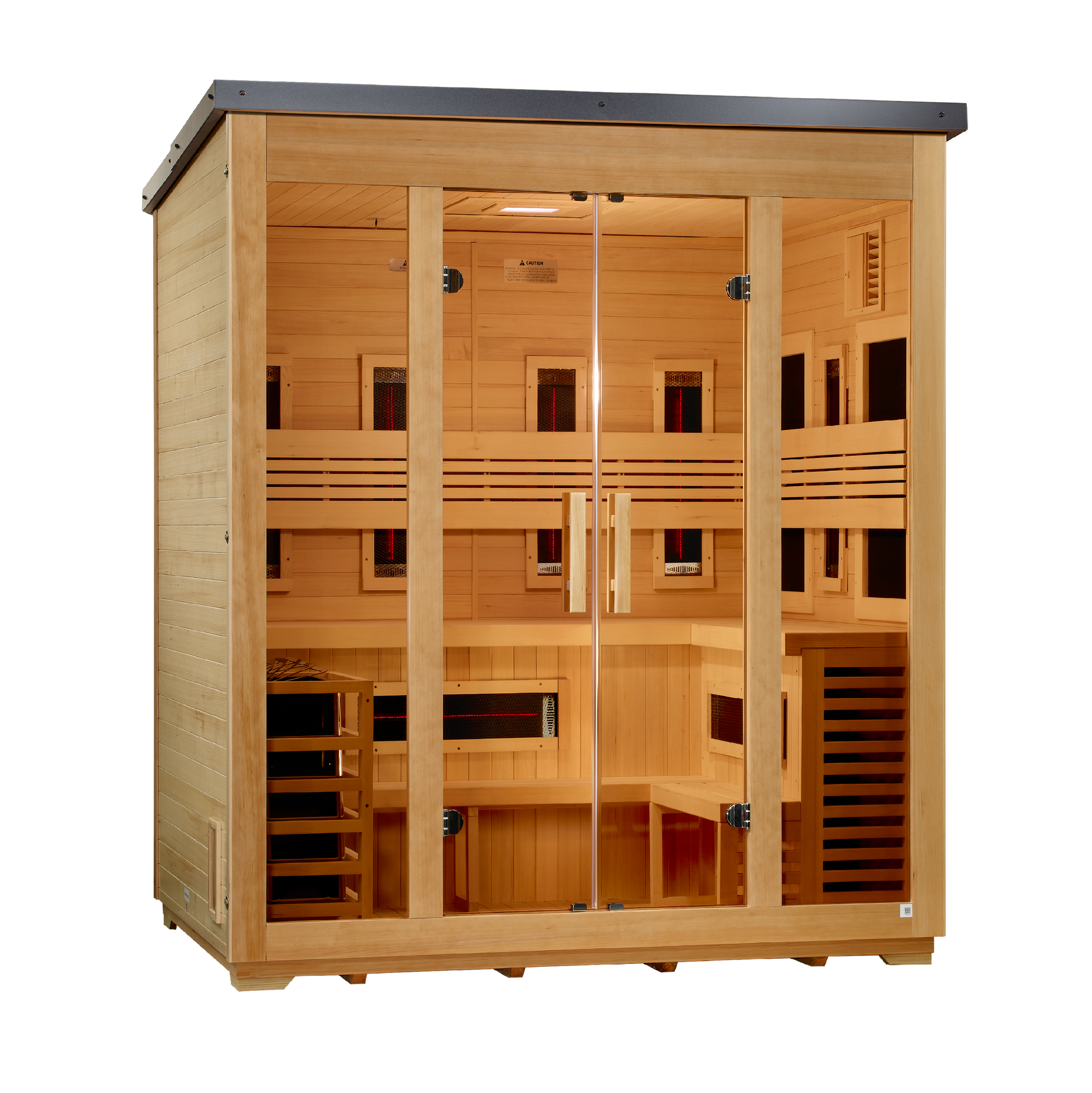 Golden Designs Gargellen Flat-Roof 5-Person Outdoor Near-Zero EMF Hybrid Sauna alternate product view 2
