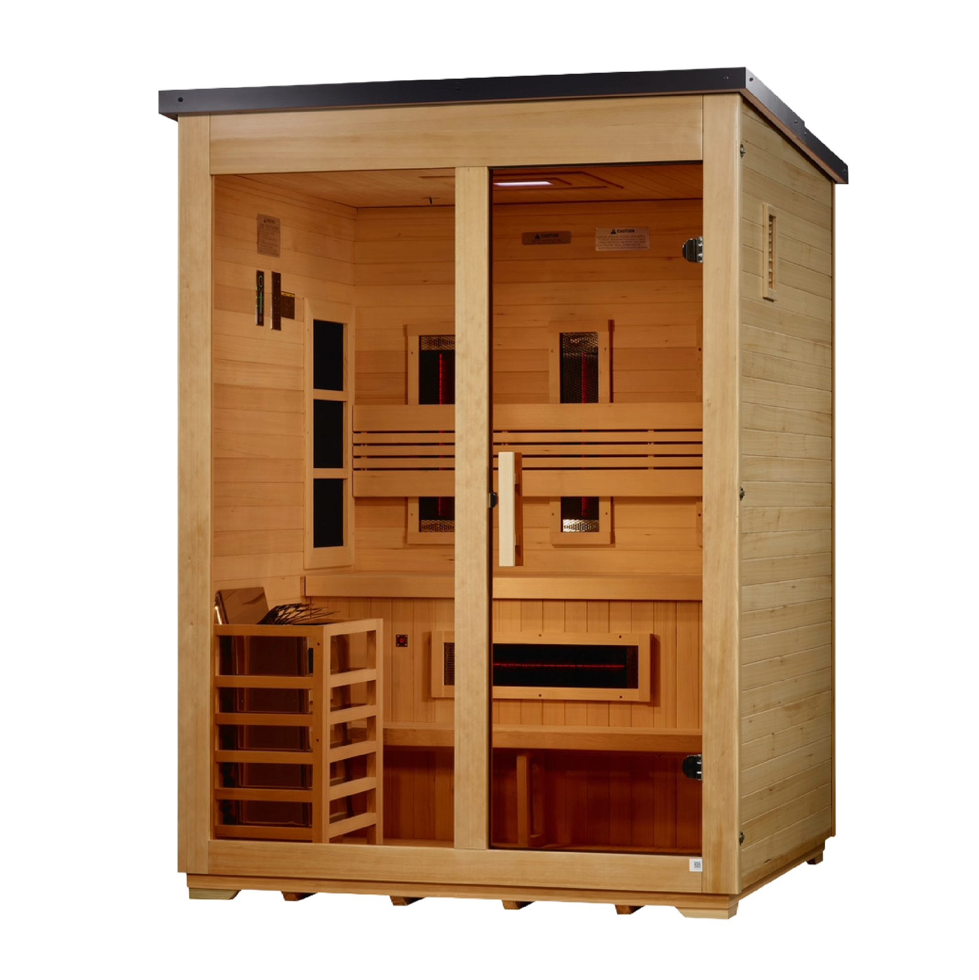 Golden Designs Carinthia Flat-Roof 3-Person Outdoor Near-Zero EMF Hybrid Sauna alternate product view 3