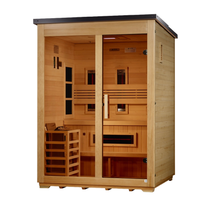 Golden Designs Carinthia Flat-Roof 3-Person Outdoor Near-Zero EMF Hybrid Sauna alternate product view 3