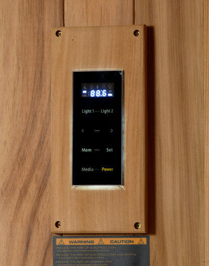 Golden Designs Hanko 2-Person Traditional Sauna digital control panel detail