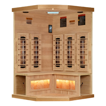 Golden Designs 8000 Reserve Series Corner 3-Person Near-Zero EMF Full-Spectrum Infrared Sauna alternate product view 4
