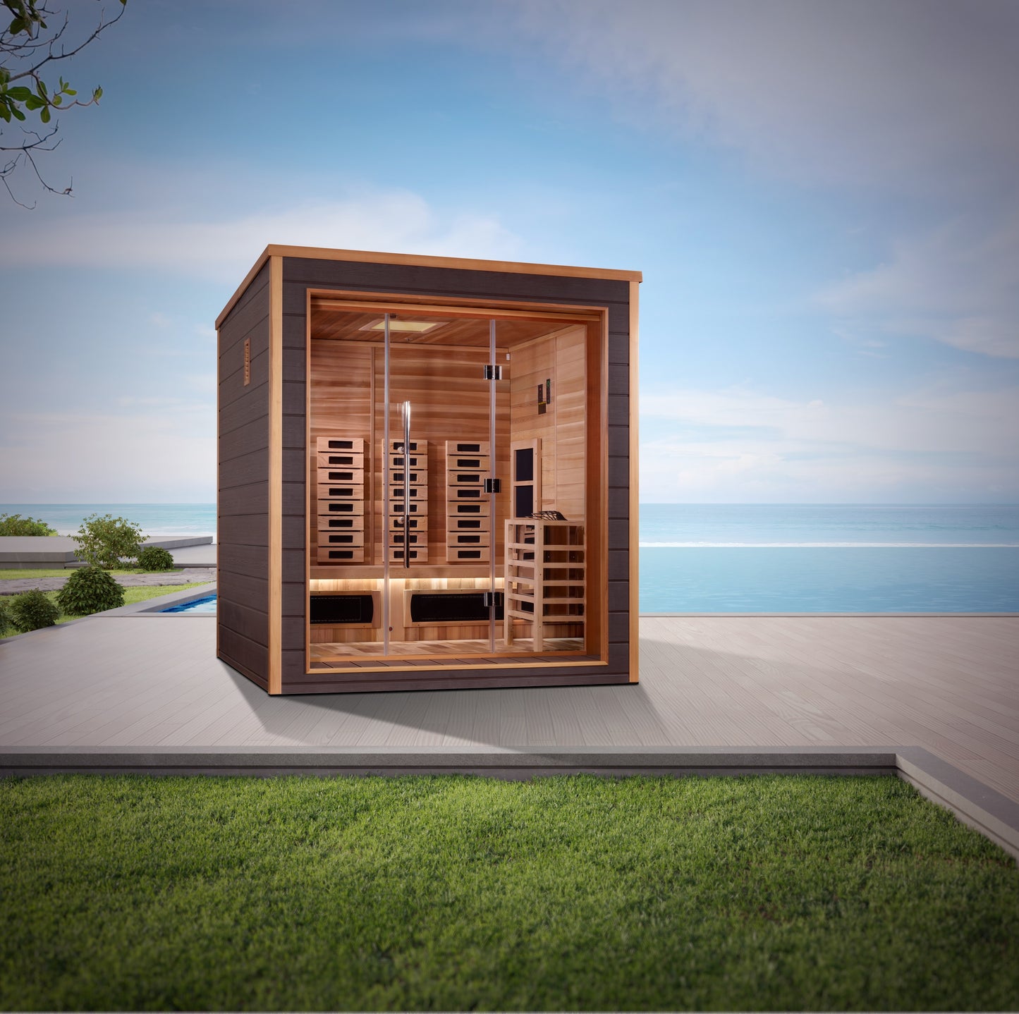 Golden Designs Visby 3-Person Outdoor Near-Zero EMF Hybrid Sauna alternate product view 5