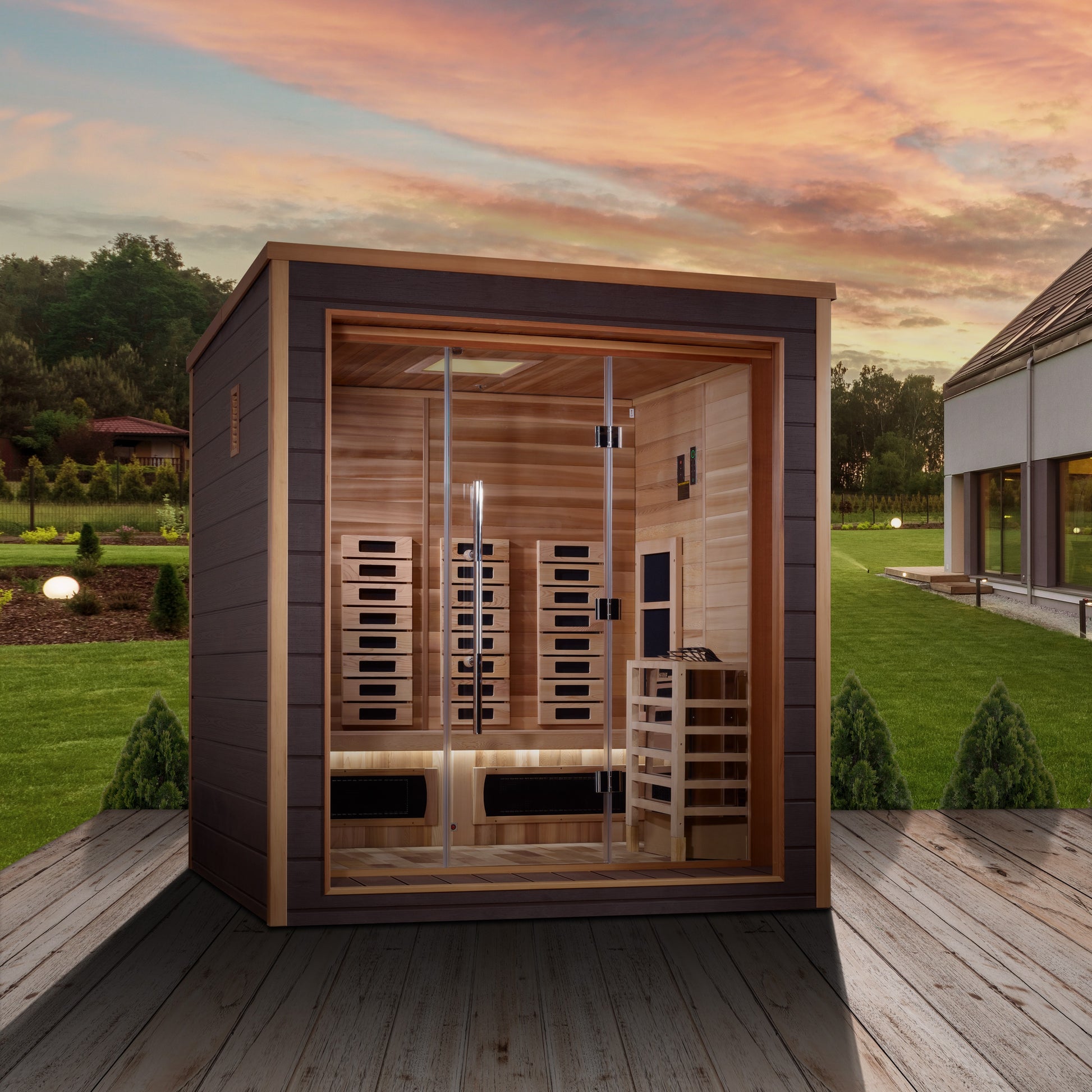 Golden Designs Visby 3-Person Outdoor Near-Zero EMF Hybrid Sauna alternate product view 6