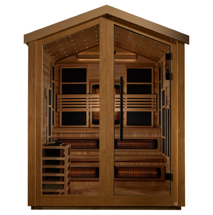 Golden Designs Kaskinen 6-Person Outdoor Near-Zero EMF Hybrid Sauna – product view 1