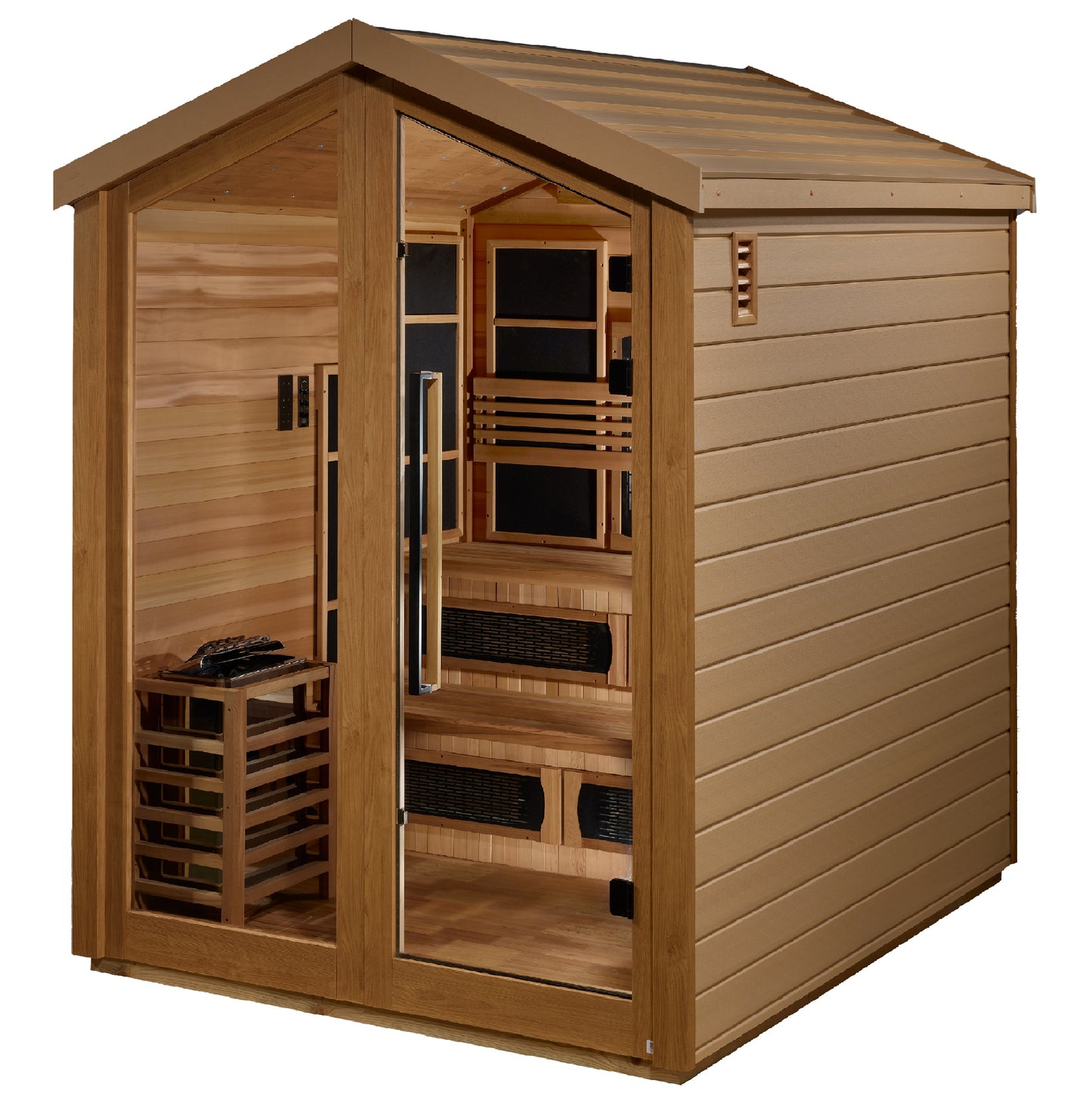 Golden Designs Kaskinen 6-Person Outdoor Near-Zero EMF Hybrid Sauna – product view 4
