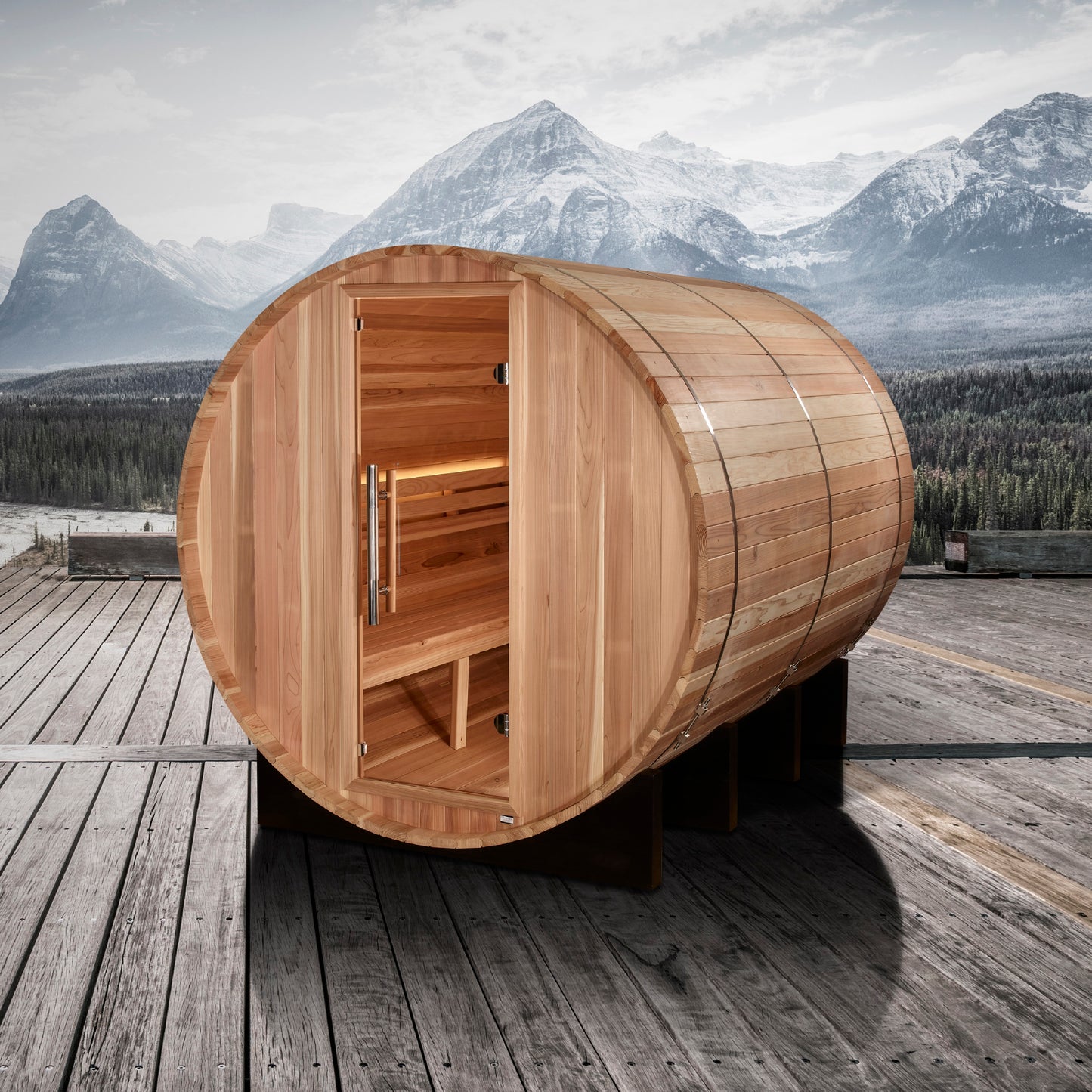 Golden Designs Klosters 6-Person Barrel Outdoor Traditional Sauna – product view 5