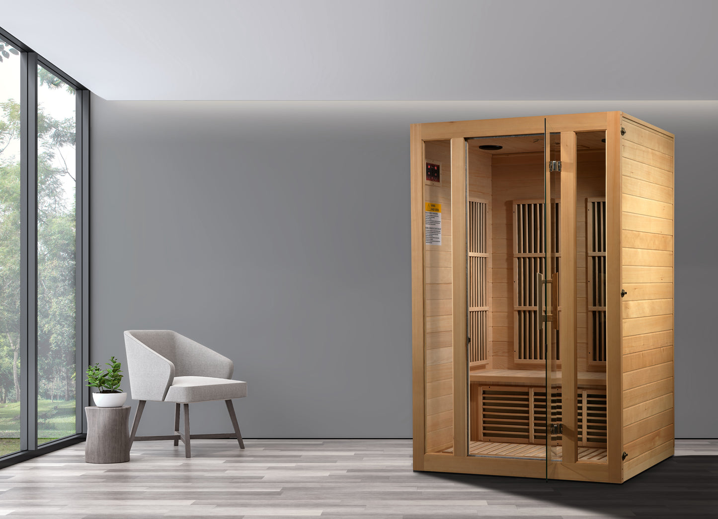Maxxus Seattle 2-person Low EMF far infrared sauna in a room setting