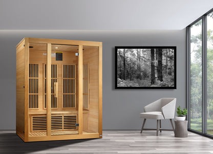 Maxxus Bellevue 3-Person Near-Zero EMF Far Infrared Sauna — in a room setting