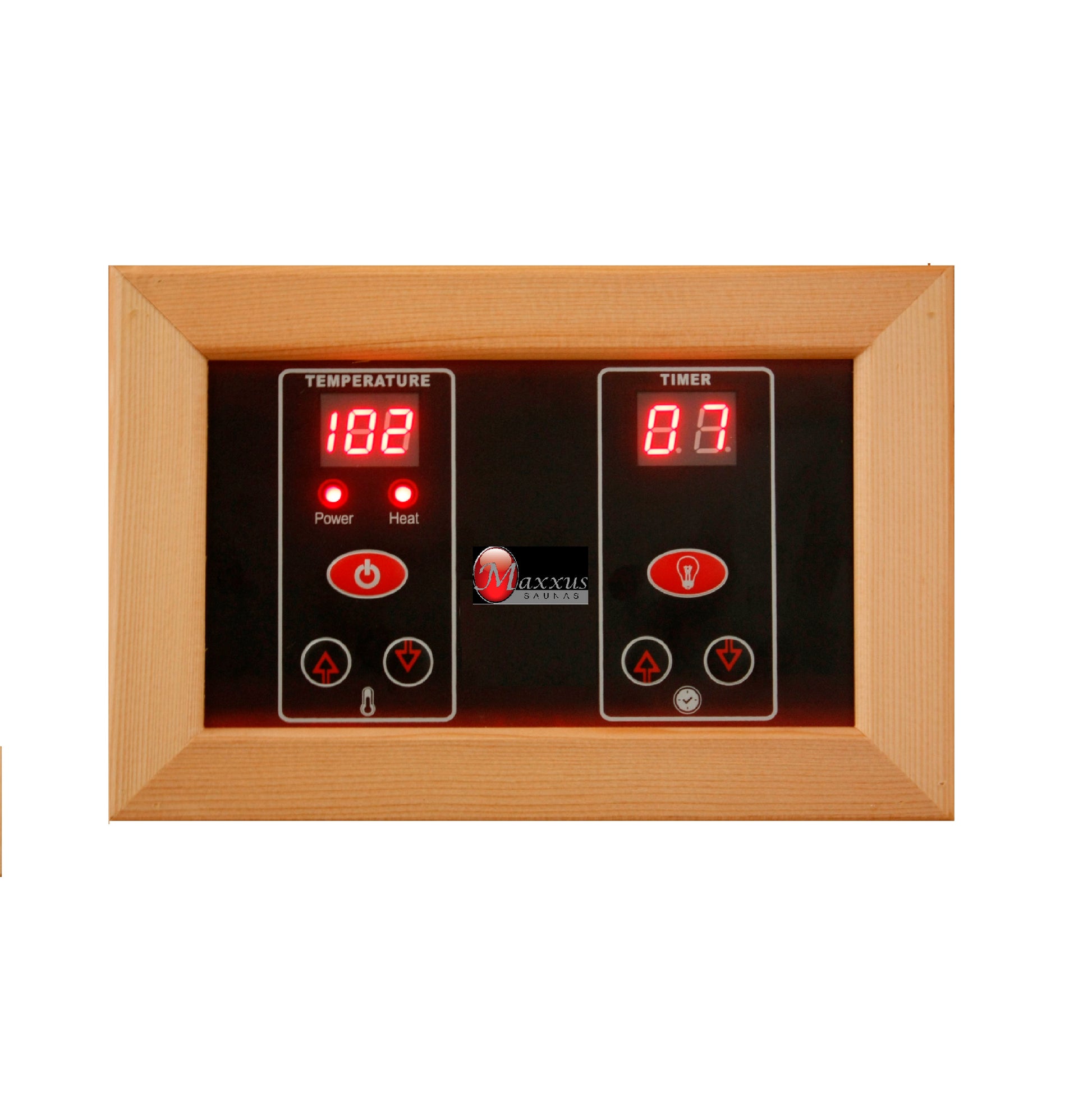 Maxxus K206-01 2-Person Low EMF Far Infrared Sauna — digital control panel