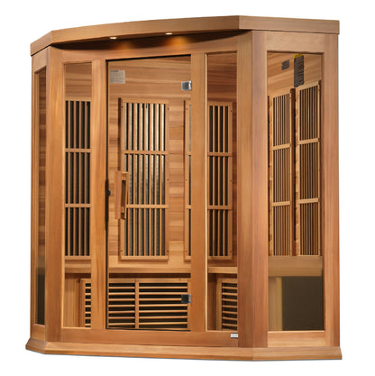 Maxxus K356-01-CED 3-Person Corner Low EMF Far Infrared Sauna – Red Cedar — product view 2