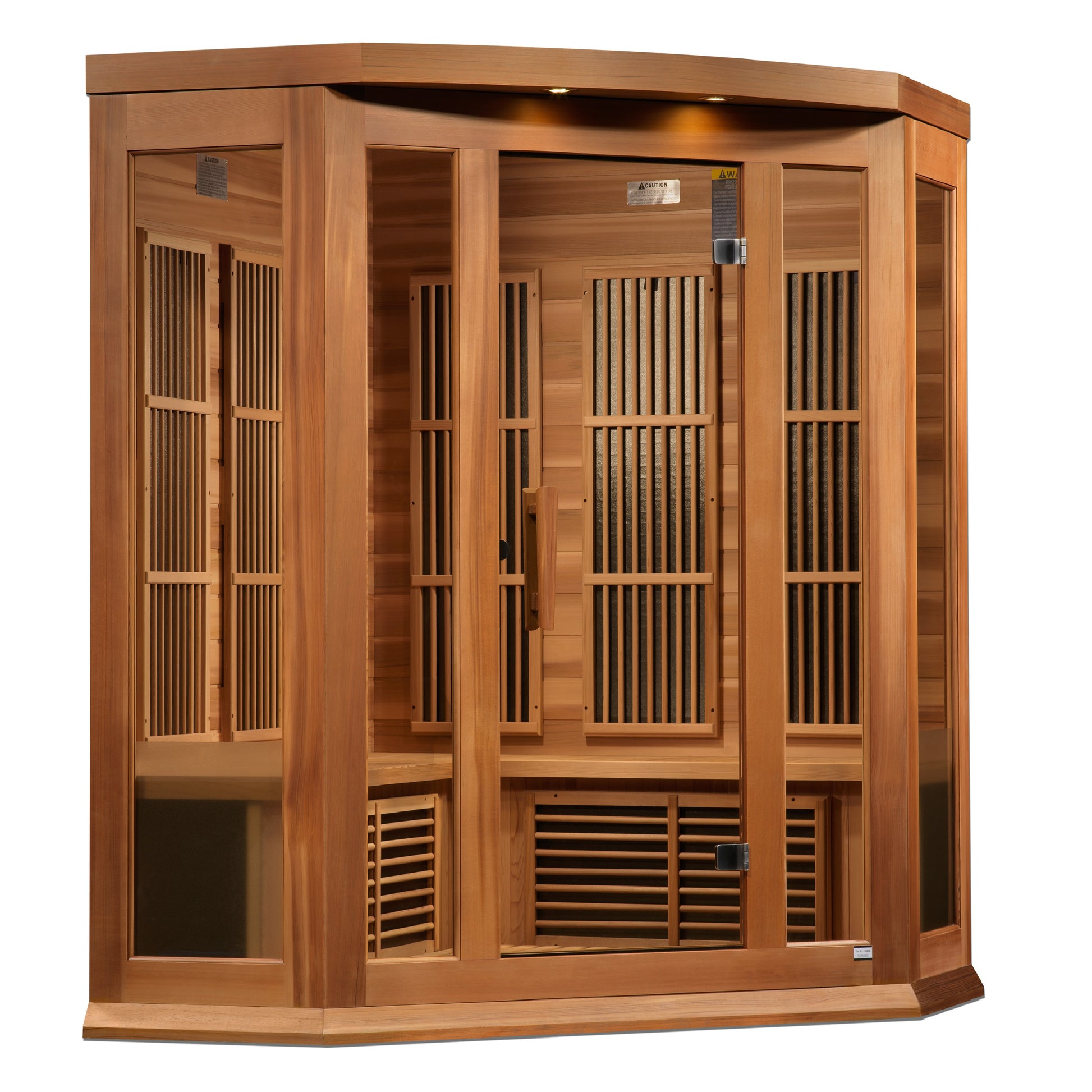 Maxxus K356-01-CED 3-Person Corner Low EMF Far Infrared Sauna – Red Cedar — product view 3