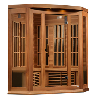 Maxxus K356-01-CED 3-Person Corner Low EMF Far Infrared Sauna – Red Cedar — product view 3