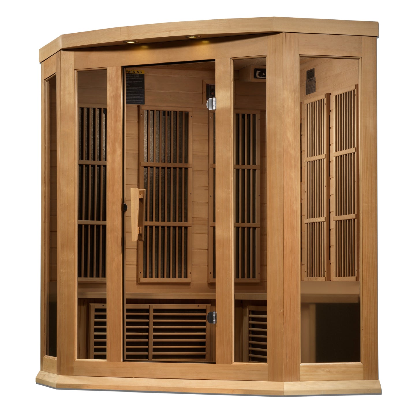 Maxxus K356-01-ZF 3-Person Corner Near-Zero EMF Far Infrared Sauna – Hemlock — product view 1
