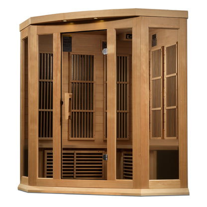 Maxxus K356-01-ZF 3-Person Corner Near-Zero EMF Far Infrared Sauna – Hemlock — product view 1