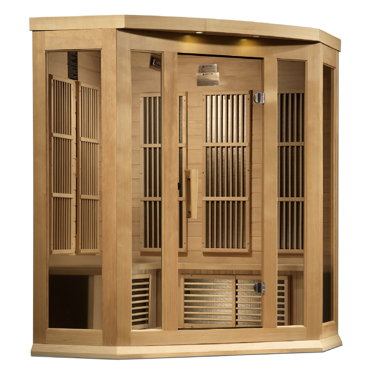 Maxxus K356-01-ZF 3-Person Corner Near-Zero EMF Far Infrared Sauna – Hemlock — product view 2