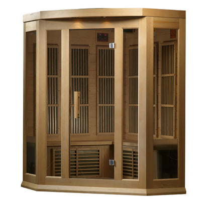 Maxxus K356-01 3-Person Corner Low EMF Far Infrared Sauna – Hemlock — product view 4