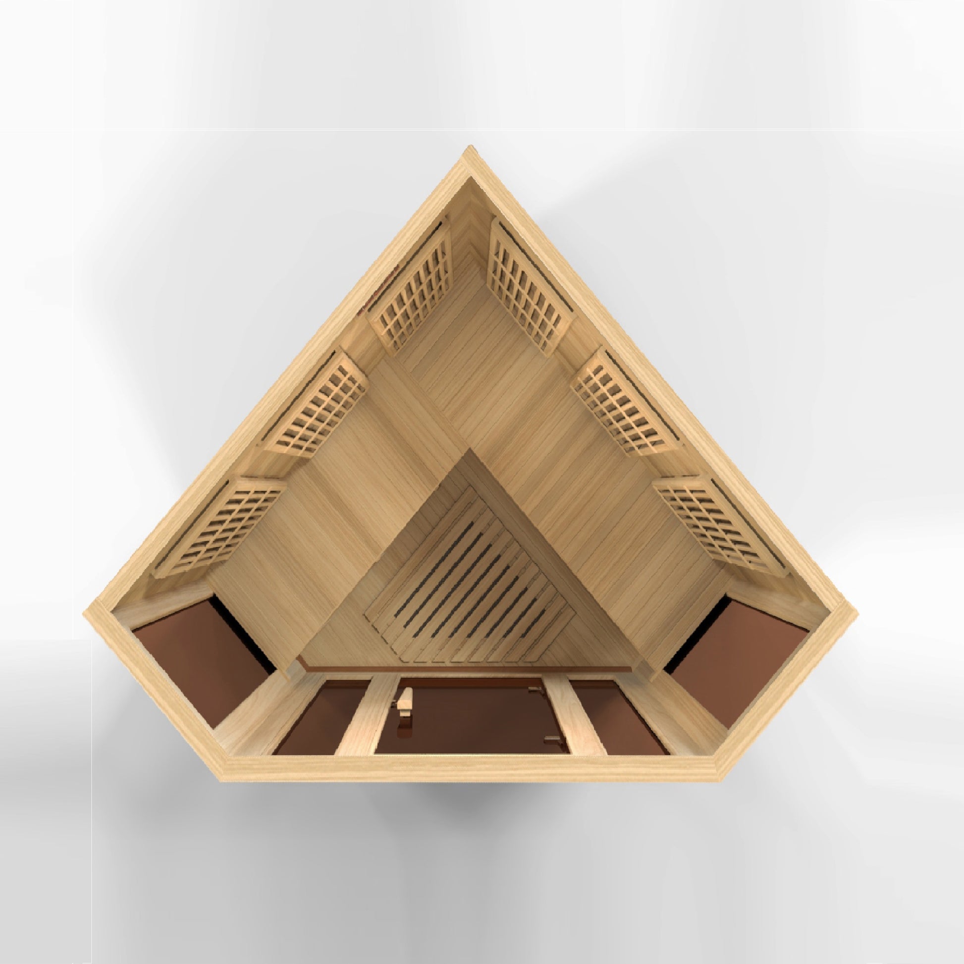 Maxxus K356-01 3-Person Corner Low EMF Far Infrared Sauna – Hemlock — product view 5
