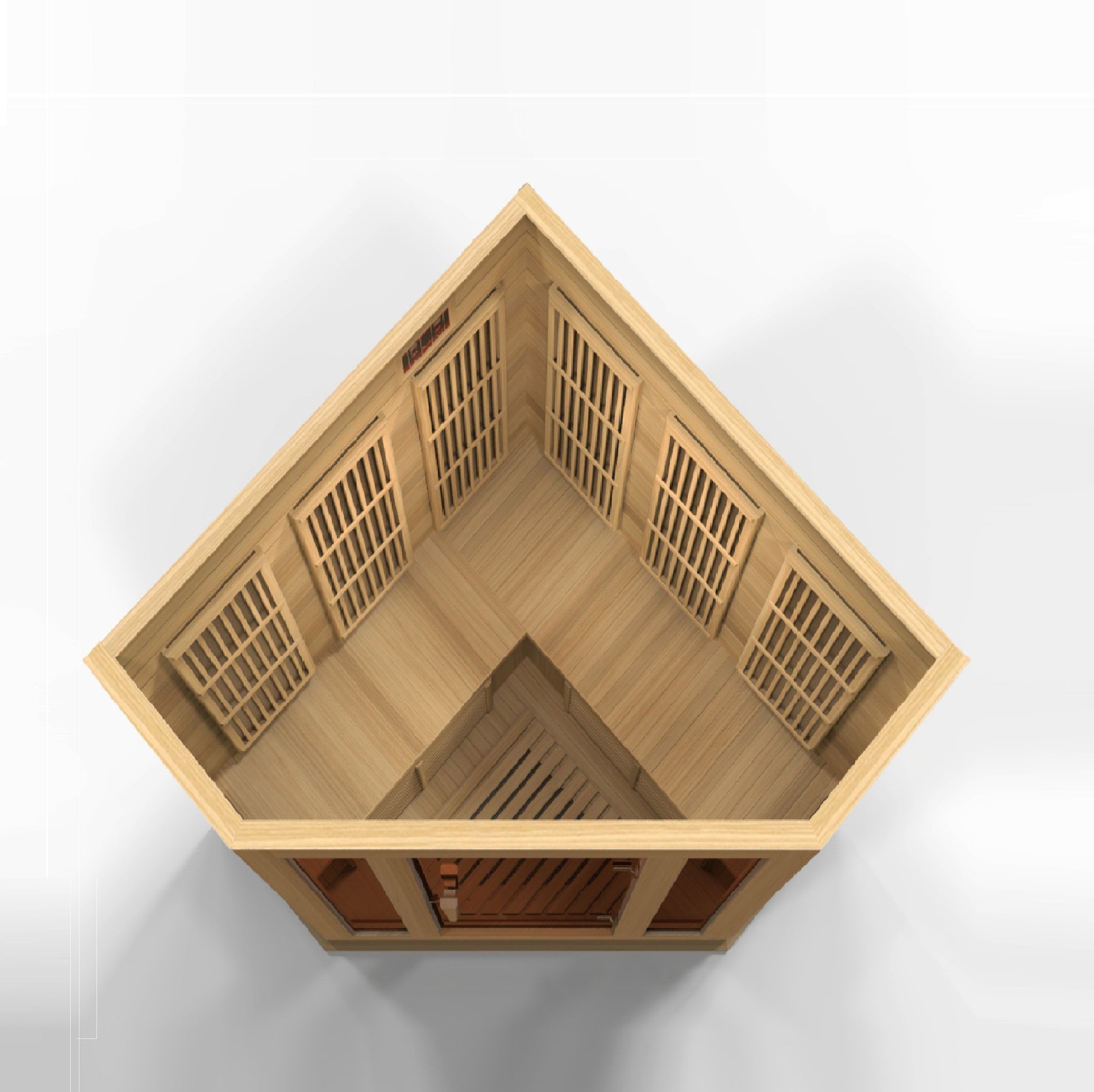 Maxxus K356-01 3-Person Corner Low EMF Far Infrared Sauna – Hemlock — product view 6