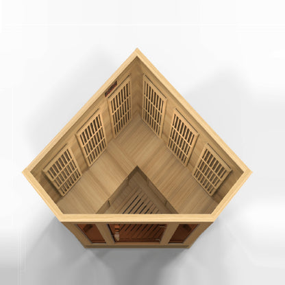 Maxxus K356-01 3-Person Corner Low EMF Far Infrared Sauna – Hemlock — product view 6