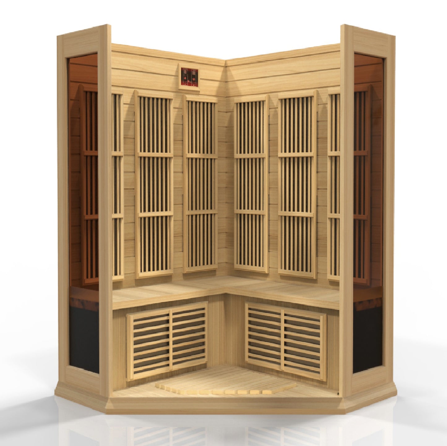 Maxxus K356-01 3-Person Corner Low EMF Far Infrared Sauna – Hemlock — product view 7