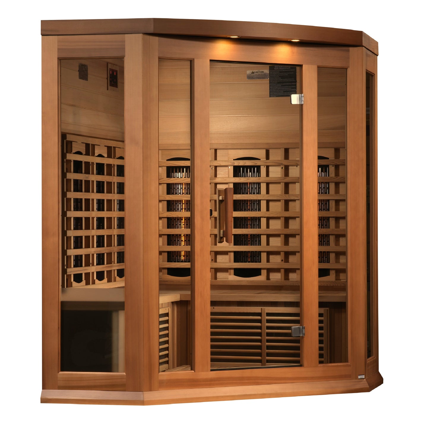 Golden Designs Maxxus Avignon 3-Person Corner Full-Spectrum Infrared Sauna - Canadian Red Cedar — product image 2