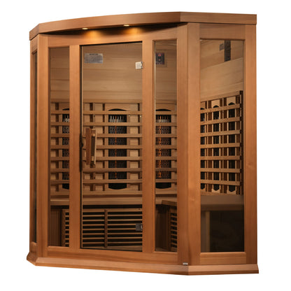 Golden Designs Maxxus Avignon 3-Person Corner Full-Spectrum Infrared Sauna - Canadian Red Cedar — product image 3
