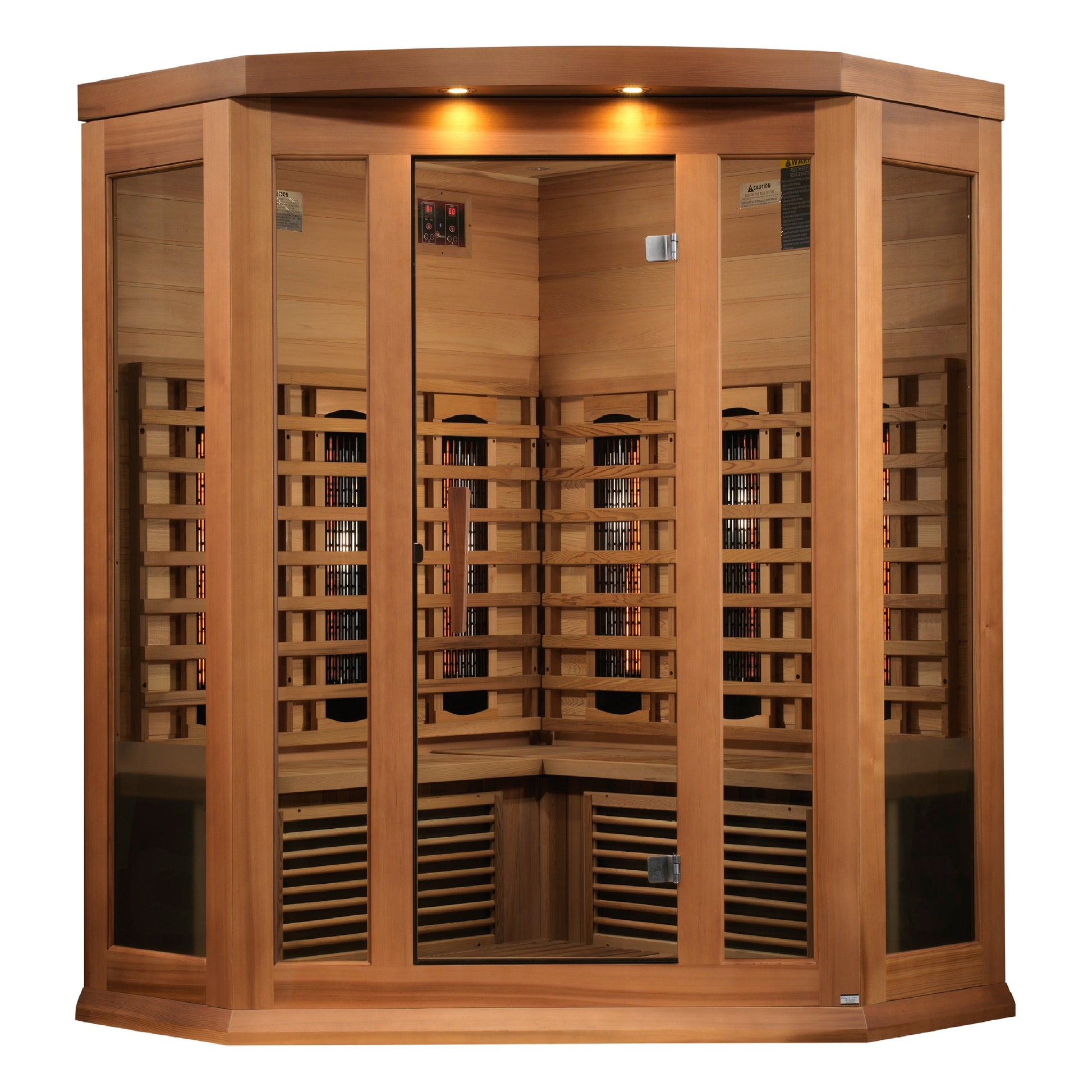 Golden Designs Maxxus Avignon 3-Person Corner Full-Spectrum Infrared Sauna - Canadian Red Cedar — product image 1