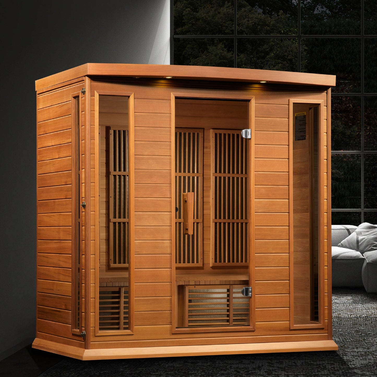 Golden Designs Maxxus Chaumont 4-Person Near-Zero EMF FAR Infrared Sauna - Canadian Red Cedar — product image 5